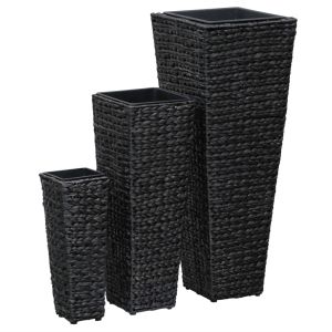 vidaXL conjunto de arriates 3 piezas jacinto de agua negro
