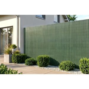 Pantalla de caña de PVC viso, 5 m de largo x 1,8 m de alto, verde