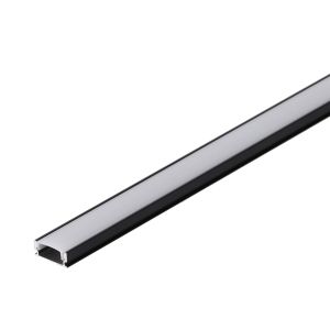 Perfíl aluminio negro para tira LED - difusor opal