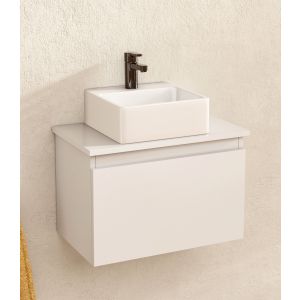 Mueble baño suspendido 49,5cm blanco lavabo cuadrado bellobath