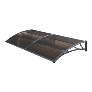 Marquesina exterior para puertas mellerud 300x100 cm Marrón