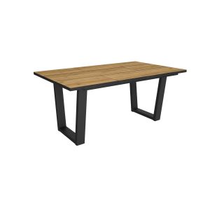 Mesa comedor, 167x90x74cm, roble y negro rf3817