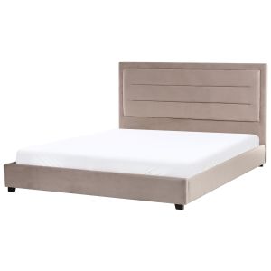 Cama terciopelo rouen 180 x 200 cm gris pardo