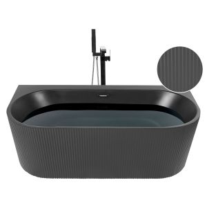 Bañera de pared gocta 170 x 80 cm negro