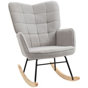 Silla mecedora espuma, acero, madera de haya, poliéster color gris