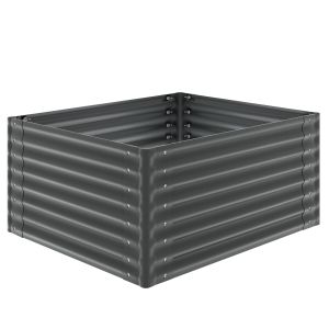 Tectake huerto elevado, acero galvanizado, fondo abierto, antracita