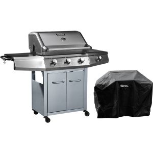 Barbacoa a gas "bingo 4" - 4 quemadores (1 lateral) - 14kw + funda de prote