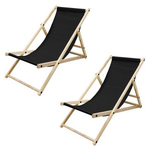 Set 2x silla de playa madera de pino 3 posiciones ecd germany