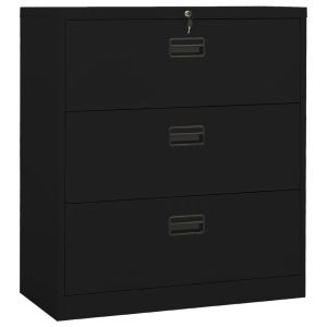 vidaXL armario archivador de acero negro 90x46x103 cm