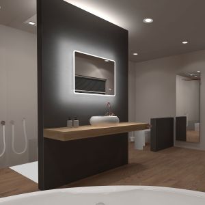 Espejo de baño LED rectangular auto-iluminación 80x70cm - ulises LED 80