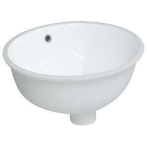 vidaXL lavabo de baño ovalado cerámica blanco 38,5x33,5x19 cm
