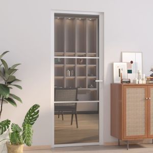 Puerta interior vidrio egs y aluminio blanco 83x201,5 cm wef5405