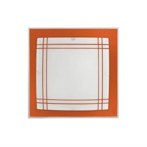 Lámpara de techo - amet - naranja - vidrio decorado - 2 casquillos E27