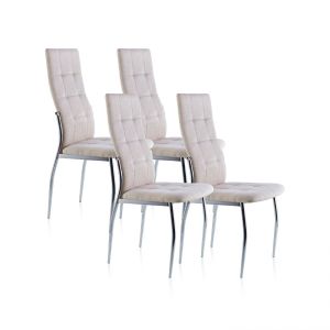 Pack 4 sillas de comedor 57x44 cm diana tejido - beige