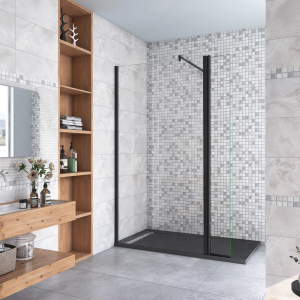 Mampara de ducha fija,fijo+giratorio,barra 70-120cm,(80+30)x200cm