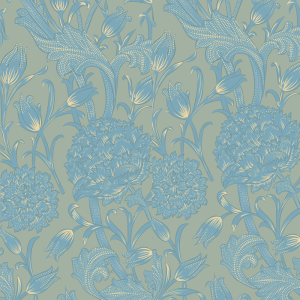 Papel pintado floral rosa azul y verde 60cm por 250cm