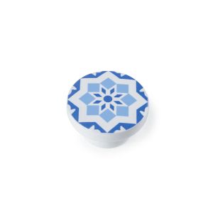 Pomo para mueble rei e242 | 38x38x22 mm | azul | 10 uds. | haya