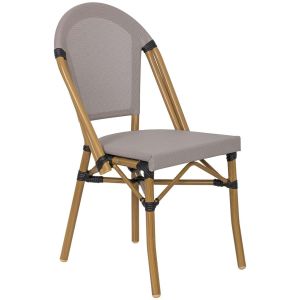 Silla de aluminio y ratán sintético gris 46x58x89cm