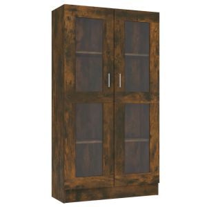 vidaXL vitrina madera contrachapada roble ahumado 82,5x30,5x150 cm