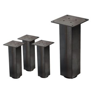 Set 4x patas de mesa 30 cm regulables de acero 8x8 cm industrial