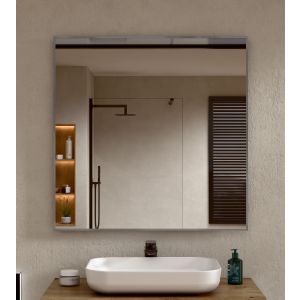 Espejo de baño rectangular marco gunmetal 80×60 cm (al×an) bellobath