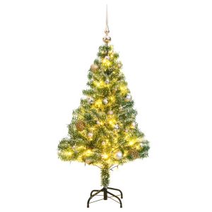 vidaXL árbol de navidad artificial con 150 LEDs bolas y nieve 150 cm