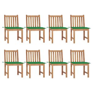 vidaXL sillas de jardín 8 unidades madera de teca con cojines
