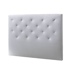 Cabecero tapizado Rombo 150x115 cm Blanco, 8 cm de Grosor
