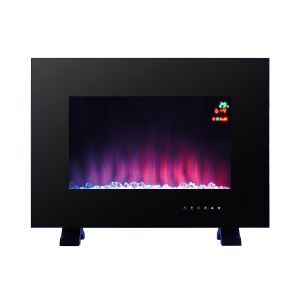Chimenea eléctrica mural 2kw con luz ambiental negro