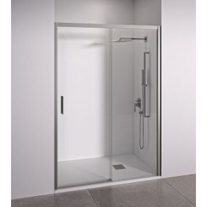 Mampara de ducha frontal plata 100-105 cm acceso izquierda bellobath
