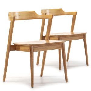 Pack 2 sillas venus color roble, madera maciza