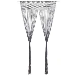 vidaXL cortina de macramé algodón gris antracita 140x240 cm