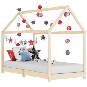 Cama 90x200 cm infantil de madera maciza de pino