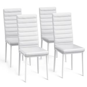 Silla de comedor escandinava - pu blanco - lote de 4
