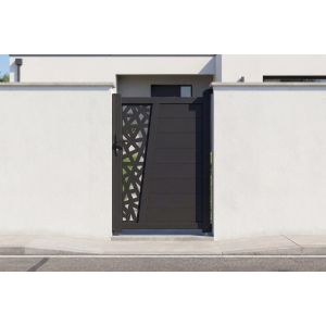 Puerta batiente 3,5 m cervina h.140cm aluminio gris