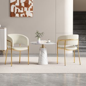 Silla de comedor de pana beige con patas inclinadas ajustables