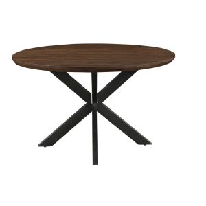 Macy-mesa de comedor redonda d130, madera nogal