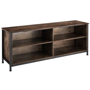 Mueble bajo estilo industrial para tv 147x41x60,5 cm madera oscura