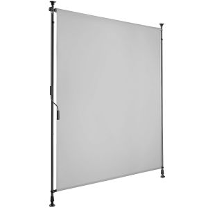 Toldo de pinza con manivela, altura ajustable, 120x310 cm, gris claro
