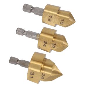 3 brocas PPR 1/4" hexagonal expansión tuberías agua
