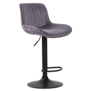 Taburete de bar ajustable de terciopelo gris - lentini