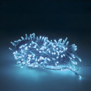 Guirnalda luces navidad 300 LEDs color azul hielo. Luz navidad interiores y