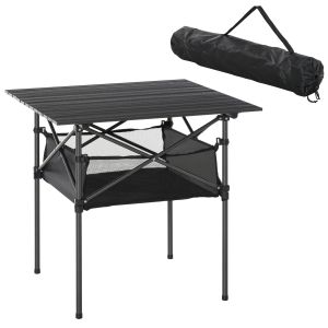 Mesa de camping plegable aluminio, hierro 70x70x69 cm outsunny
