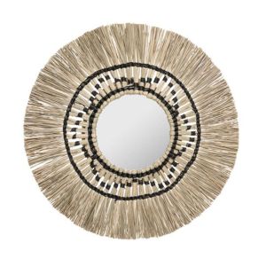 Espejo decorativo Isa con tejido de caña - 78 cm