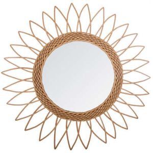 Espejo con diseño de ratán de sol afilador 50 cm