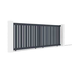 Pack puerta corredera 4m a.140cm veymont + 2 postes eifel a.166cm gris