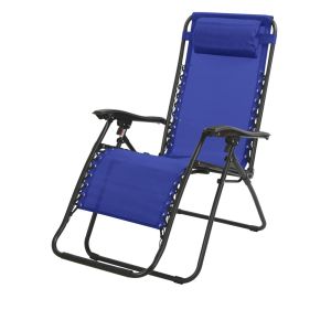 Sillón relajante de exterior azul - dimensiones 90x108x64 cm