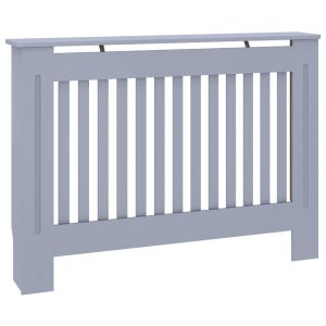 vidaXL cubierta para radiador madera de ingeniería gris 112x19x81,5 cm