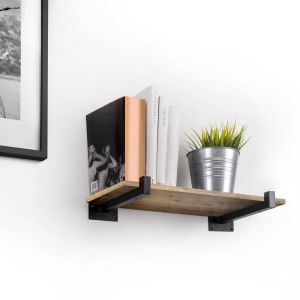 Juego de soportes para estante de madera shelf recto de tubo