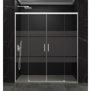 Mampara basic spazio 2 puertas + 2 fijos serigrafiado blanco 170 cm